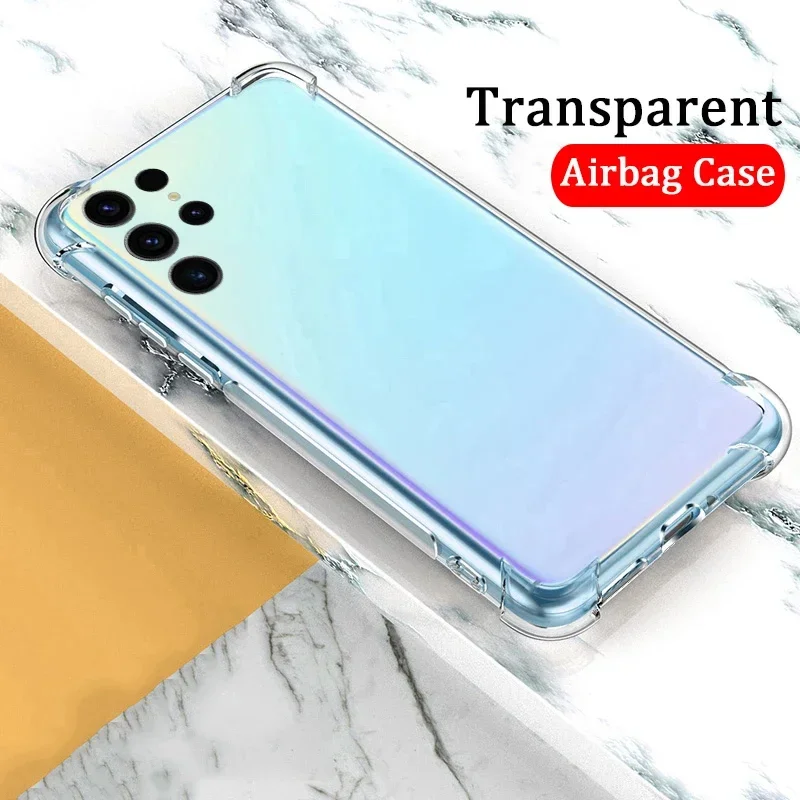 

Clear Shockproof Silicone Case For Samsung Galaxy S25 Ultra Plus 5G Clear Protection Back Cover for Samsung S25 Plus Ultra 5G