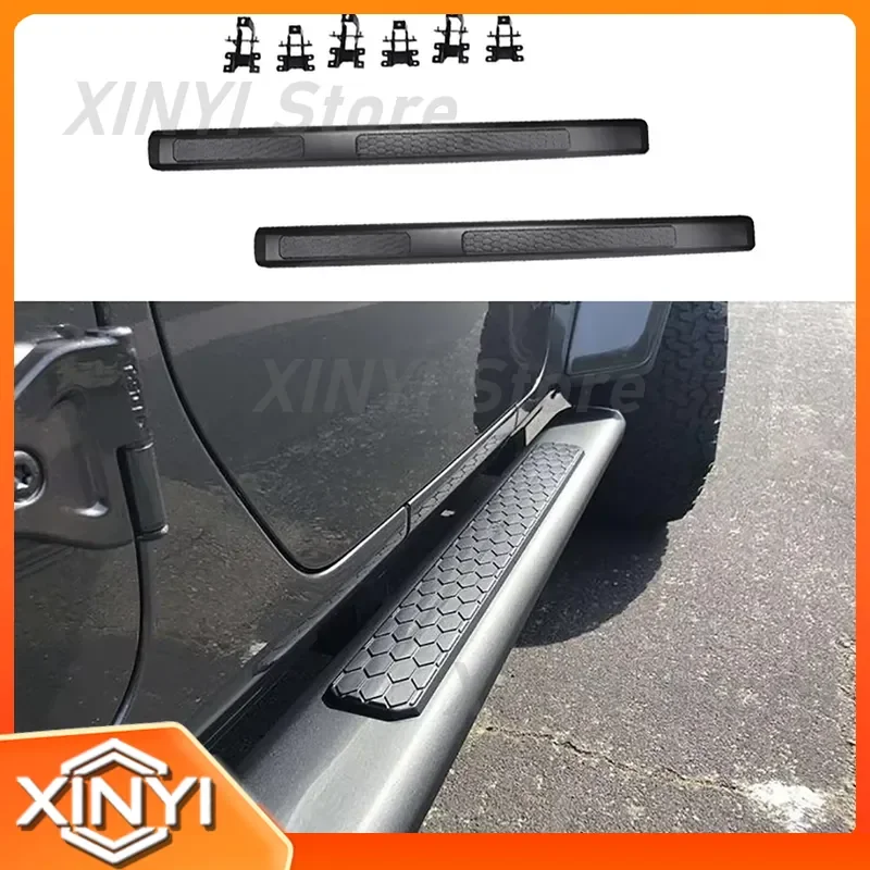 Lantsun JL1086 Aluminum Alloy Side Steps Black Running Board Side Bar 4 Door for Jeep for Wrangler JL 2018 Plus 1 Pair
