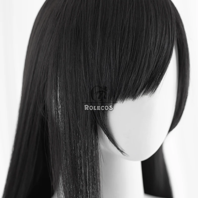 ROLECOS Final Fantasy Tifa Cosplay Wigs Tifa 80cm Long Straight Black Halloween Cos Wig Heat Resistant Synthetic Hair