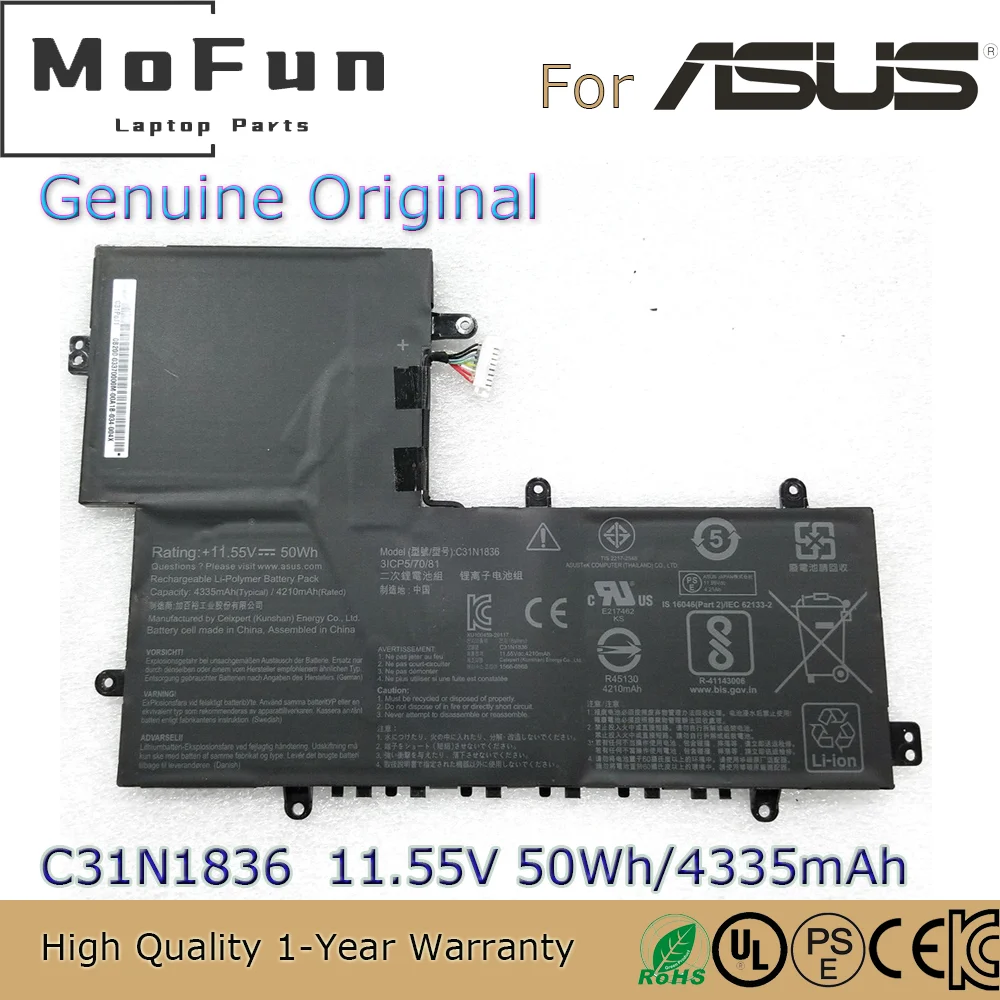 

Brand New Original C31N1836 11.55V 42Wh Laptop Battery for Asus Chromebook Flip C214MA C204MA 0B200-03370000 0B200-03370100