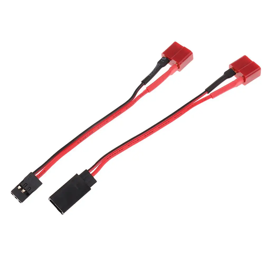 2pcs Deans T Plug to Futaba/JR Male to Female Cable for RC Model Replacement