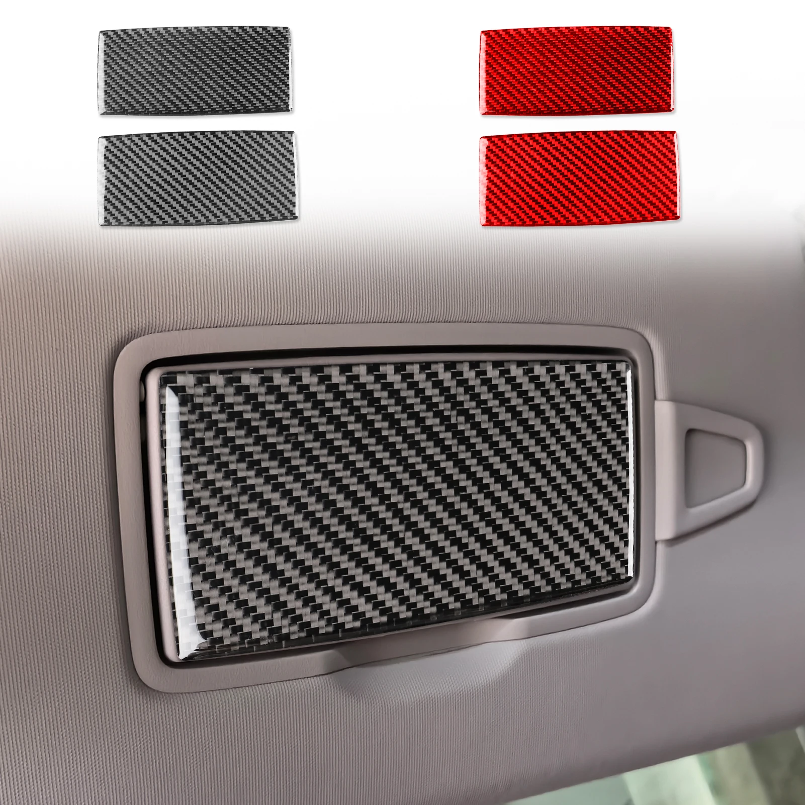 For Benz GLE W167 2019—2024 Carbon Fiber Car Accessories Copilot Make-up Mirror Panel Cover Trim Sticker Interior Modification