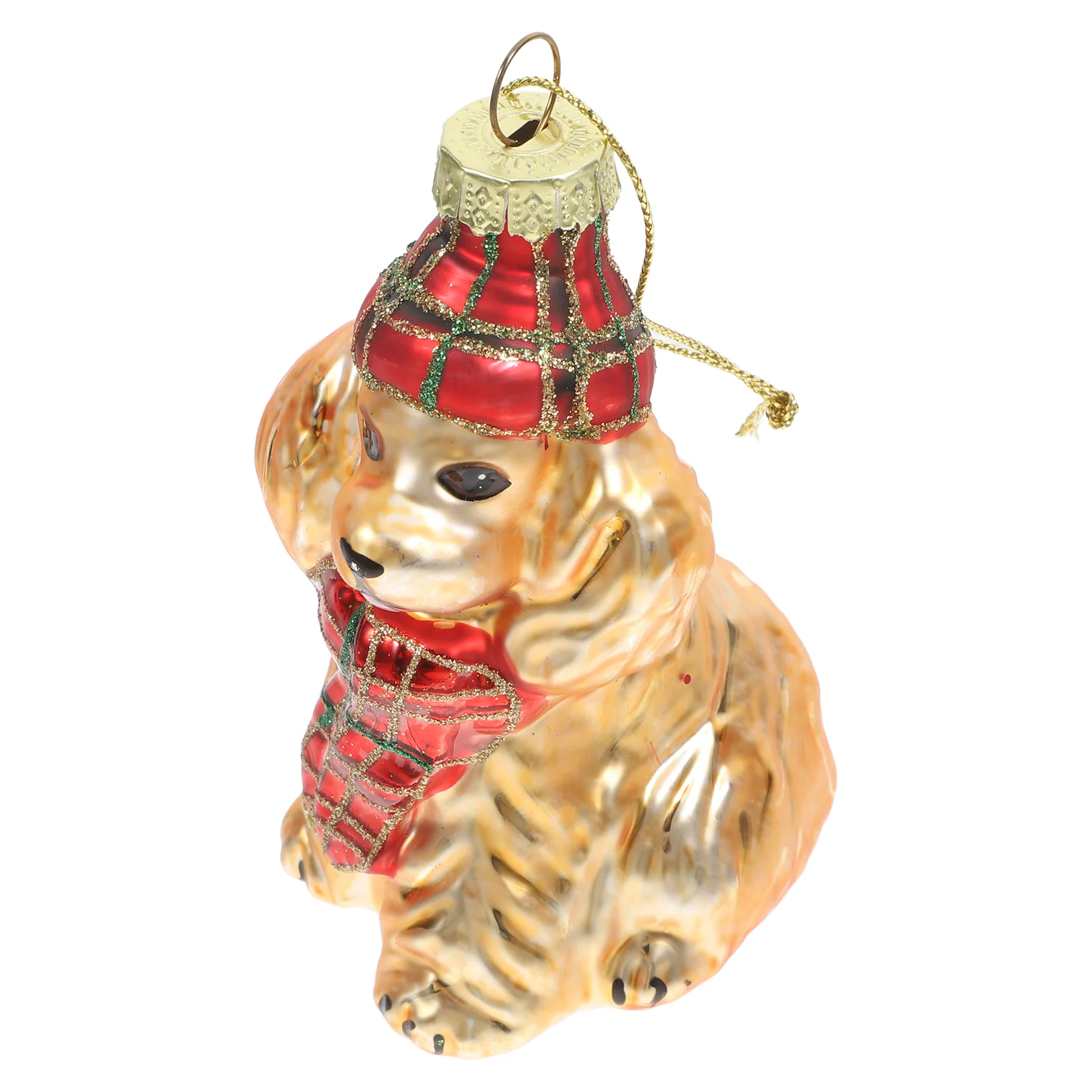 Christmas Puppy Ornaments Nativity Glass Dog Decoration Animal Golden Tree House Decorations for Home