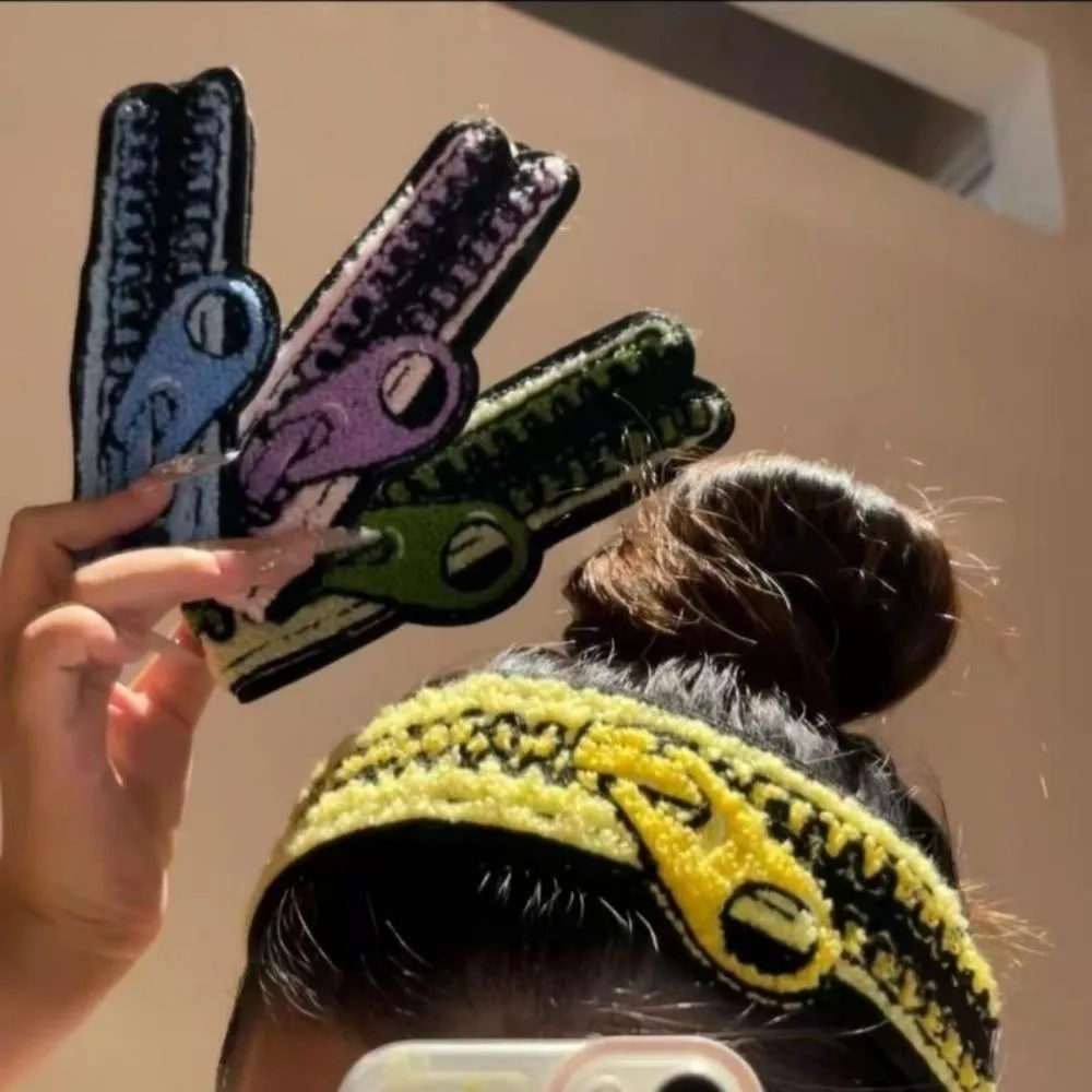 Sweet Velcro Zipper Headband Non‑Slip Headwear Magic Hair Sticker Flyaway Hair Holder Girls Hair Accessories
