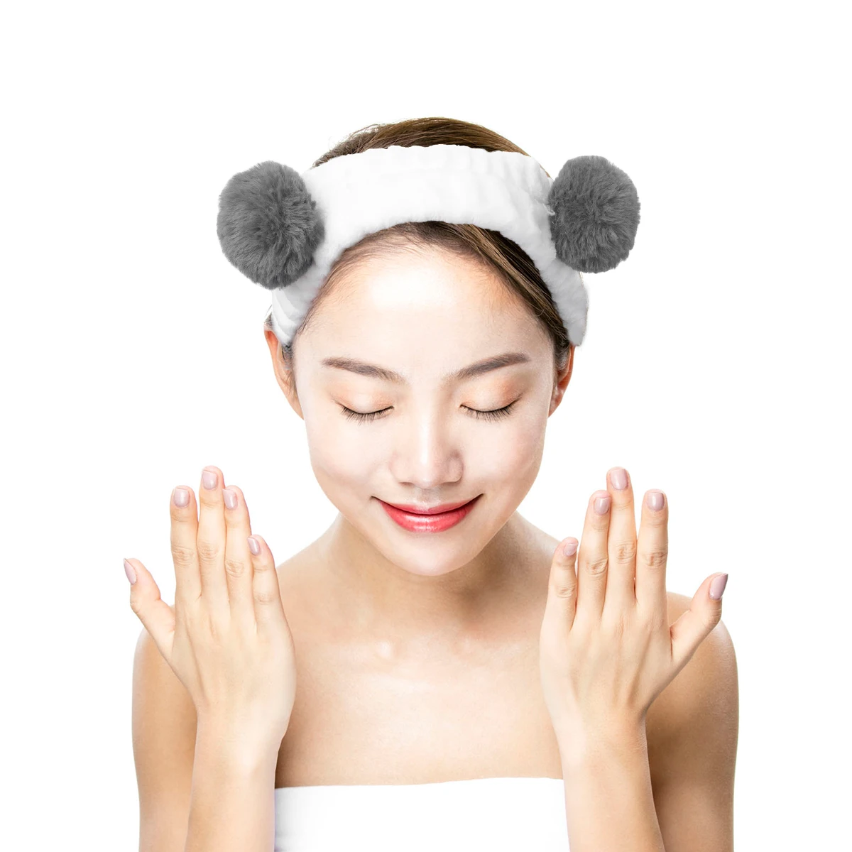 

2 Pcs Headband Elastic Headdress Hair Hoops Makeup Headbands Flannel Facial Mask