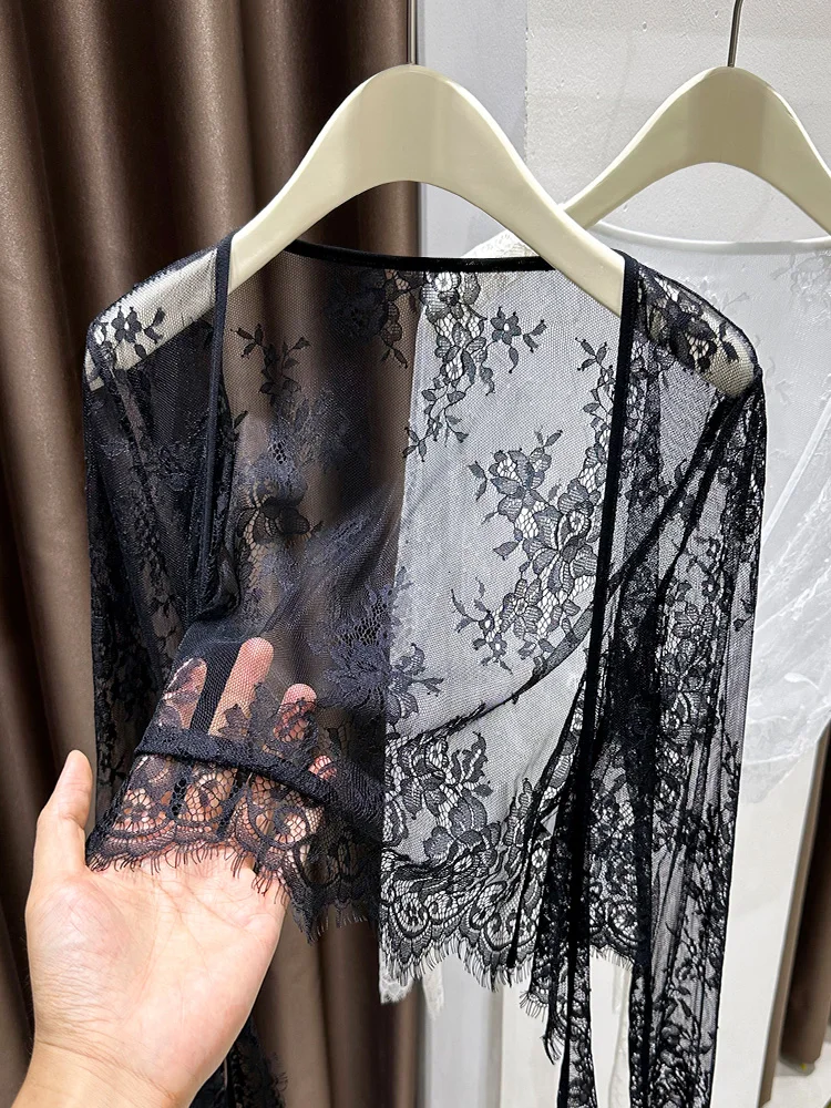 

Island Sle Lace ort Cardigan Outerwear Women's Skirt Cover up Thin Veil Spring Summer Sun Protection oulder awl