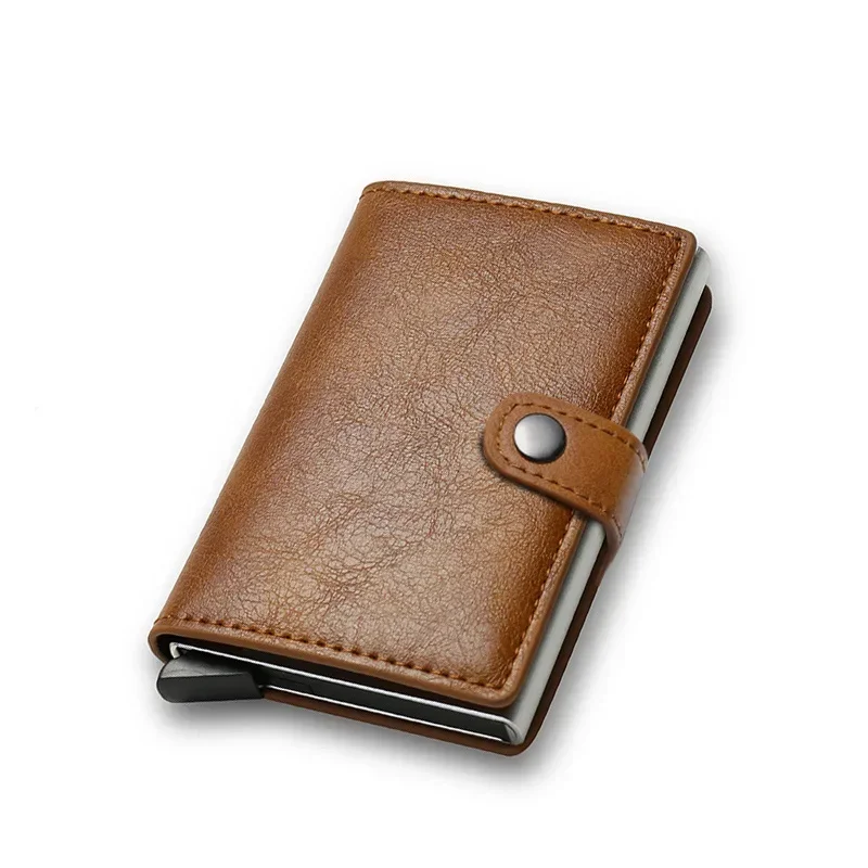 Anti Rfid Bank Credit Card Holder Wallets Men PU Leather Bank ID Cardholder Case Luxury Small Slim Thin Smart Minimalist Wallet