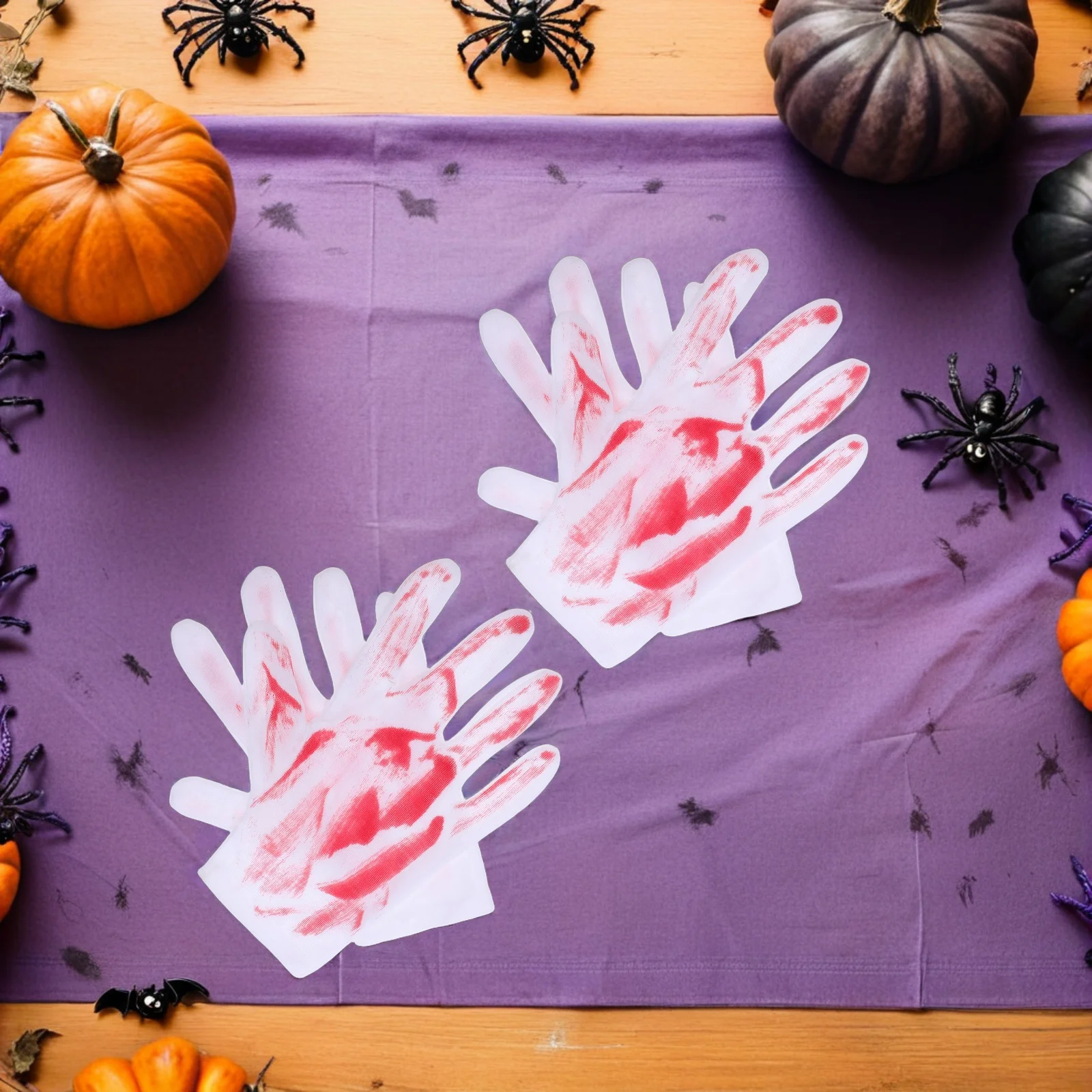 2Pairs Blutige Handschuhe Prop Halloween Tricky Ornament Spukhaus Dekor Party Bar Ktv Blutige Handschuhe Dekoration Horror Atmosphäre