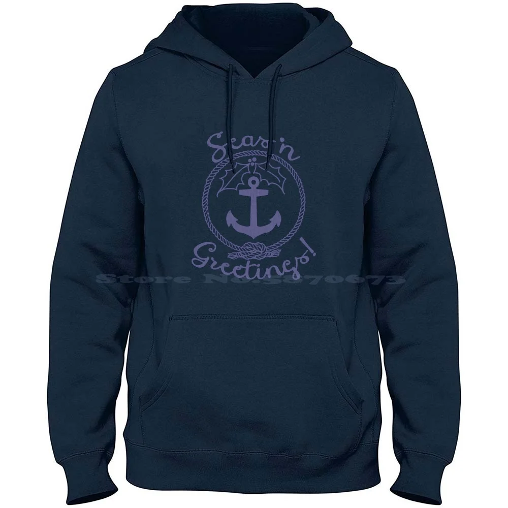 

Seas 'n Greetings! Anchor | Holly Holiday | Cherie's Art ( C ) 2020 100% Cotton Hoodie Rope Frame Rope Circle Knots Rope