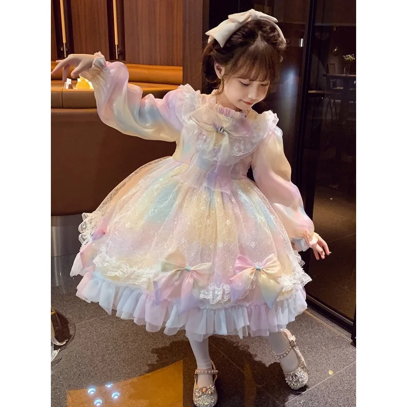 

Girls' Lolita Puffy Dress Children's Princess Dress Autumn Spring Long Sleeve FoBaby Girls Birthday Dress Send Immediately