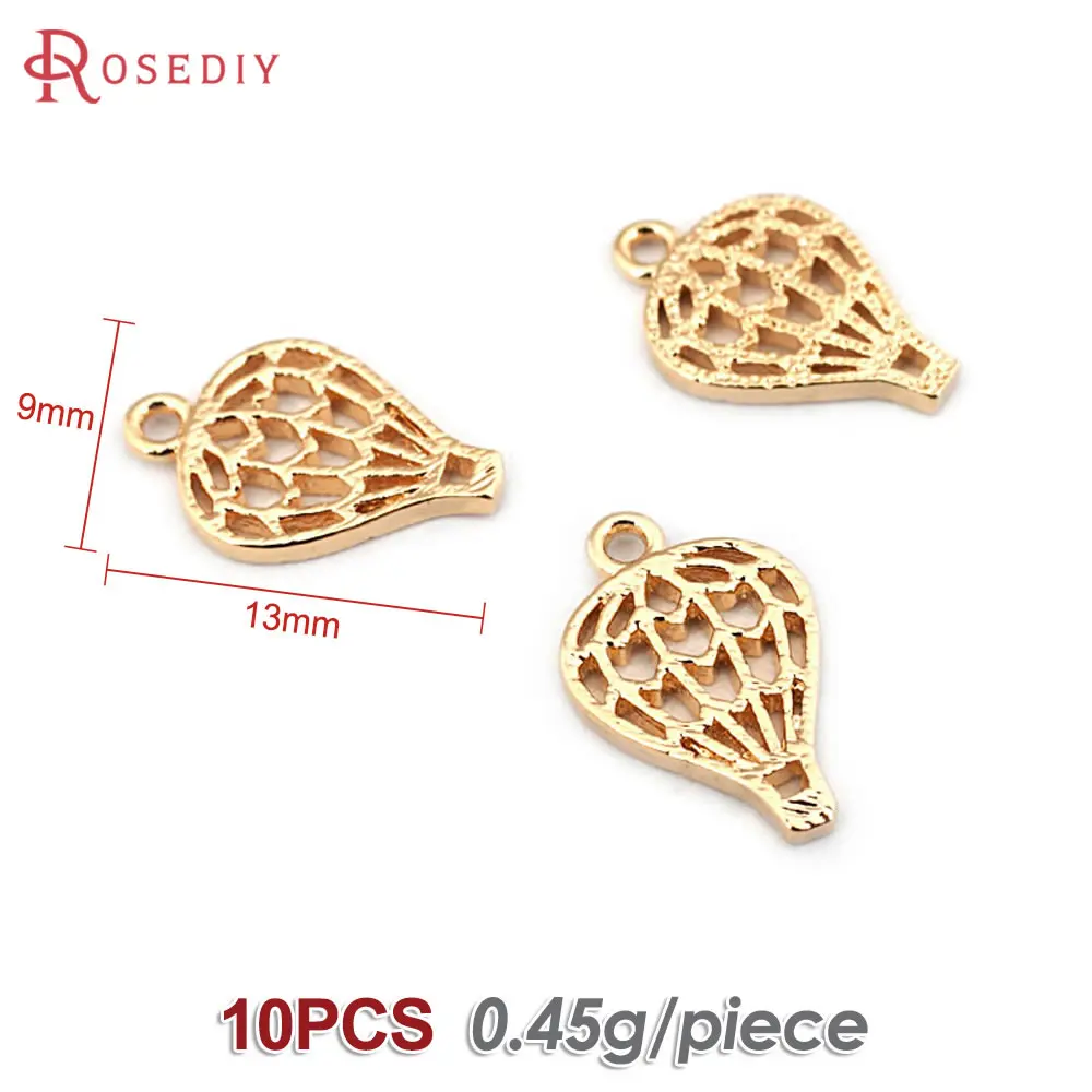 10PCS 18K Gold Color Hot Air Balloon Charms Pendants High Quality Necklace Earrings Diy Accessories Rosediy official-website