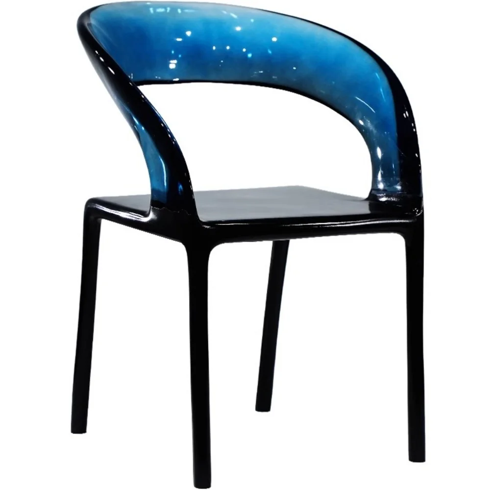 

✿–q Sleek Arc-Handled Epoxy Resin Chair High-Gloss Transparent Armchair for Hotel & Home & Office Decor