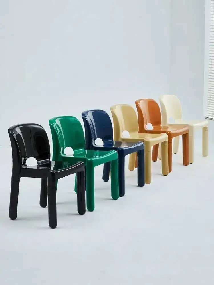 Modern Aesthetic Black Waterproof Ergonomic Plastic Dining Chair Comfor  for Home Restaurant Lab