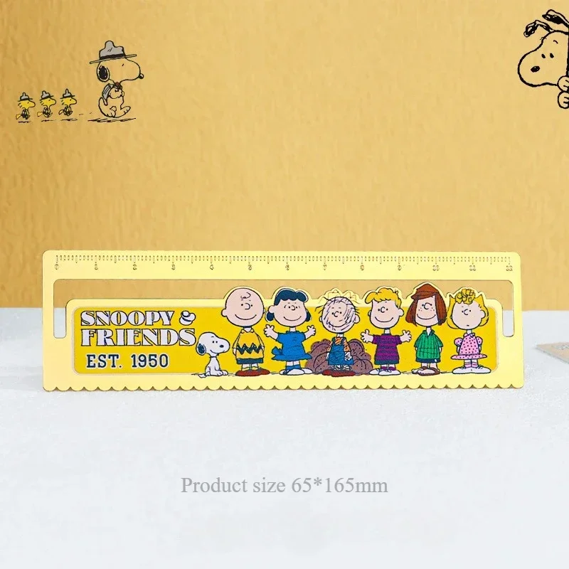 

Peanuts Snoopy Metal Ruler&Bookmark Charlie Brown Anime Action Figure Multi-function Stationery Children Birthday Christmas Gift
