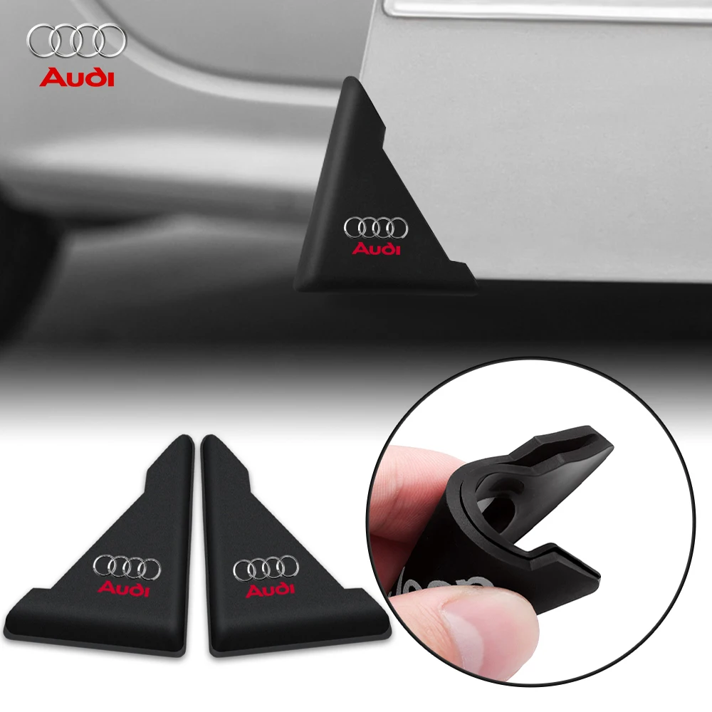 2Pcs Car Door Corner Cover Anti-collision Protection Sticker For Audi S A3 A4 B8 8P 8V A6 C7 A5 Q5 B7 B6 B9 Q7 A1 A7 Q3 8L TT C5