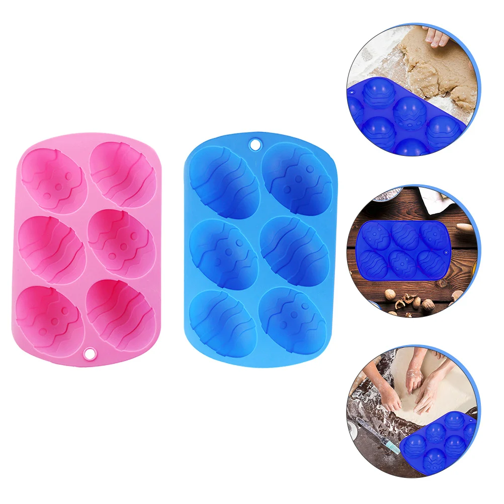 

2 Pcs Easter Egg Mold Cake Baking Molds Silicone Moulds Shaped Silica Gel Egg-shaped Dessert
