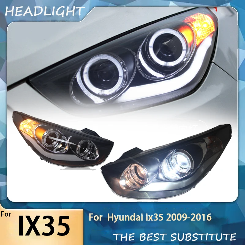 Car Light For Hyundai IX35/New Tucson 2009-2016 Modification Assembly Angel Tearful Eyes DRL Xenon Headlight Auto Accessory