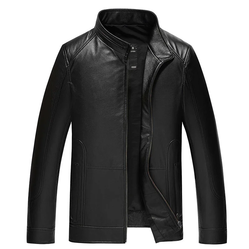 

New Spring and Autumn Genuine Leather Clothes Mens Fashion Motorcycle Clothing First Layer Cowhide Coat Jacket