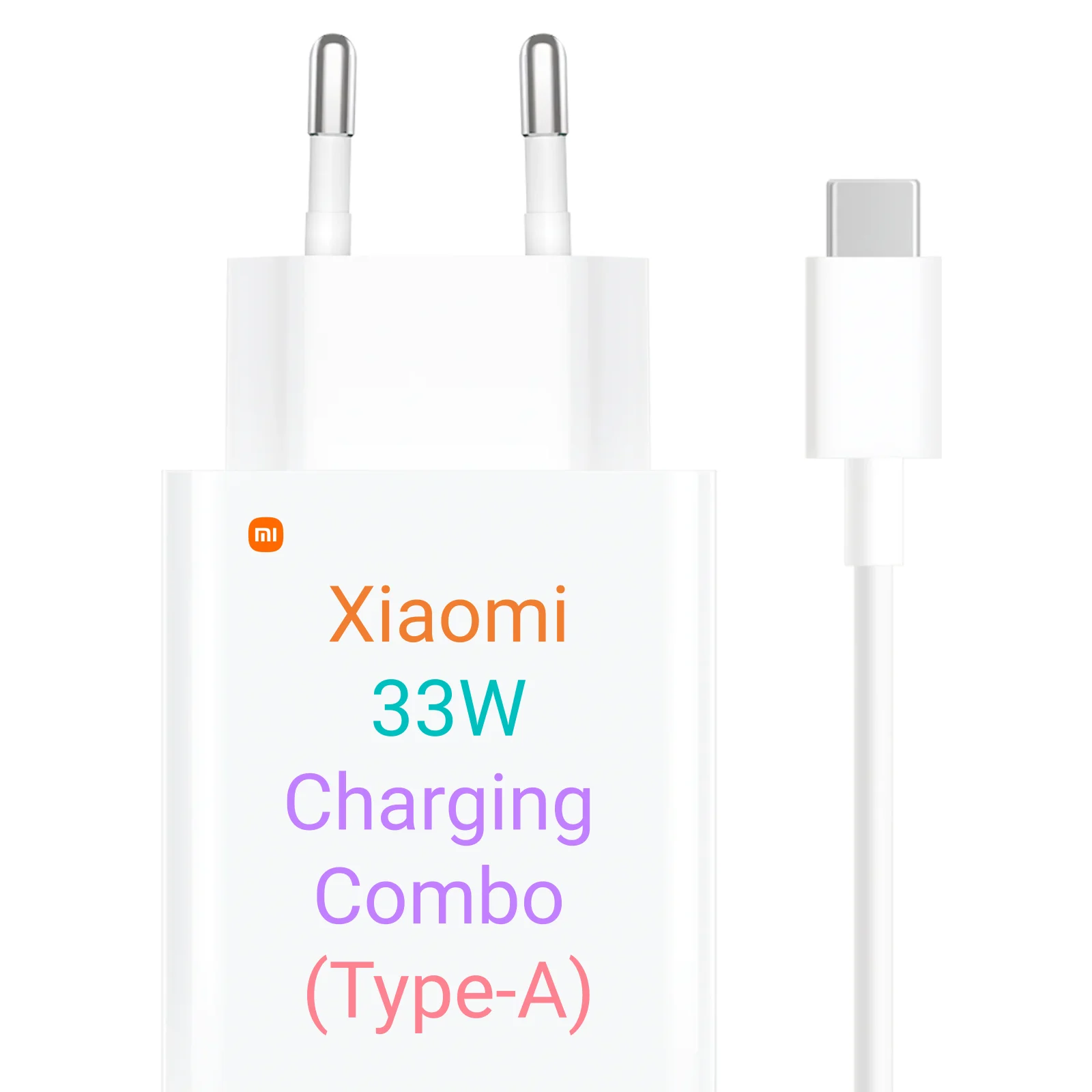 Xiaomi 33W Charging Combo (Type-A) - Cargador Rápido 33W con Cable USB 3A, Compatible con Móvil y Equipo, Ideal para Viaje