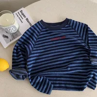 BELLBELL Kids Boys Long Sleeves Autumn Letter Printed Infant Babys Boys Striped T-shirts Casual Toddler Little Boy Pullovers Top 4