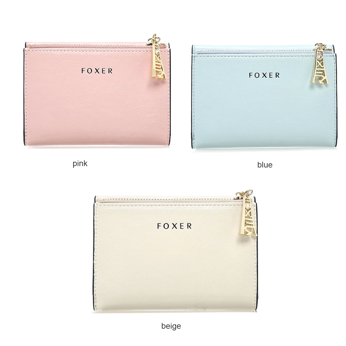 FOXER Brand PU Women's Short Wallet Fashion Card Holder Thin Coin Bag Female Small Clutch Purse Mini Wallet