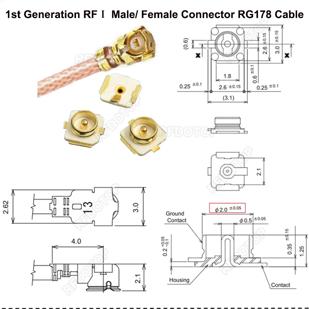 MCX Male Female to uFL/IPX1/MHF4 Female Connector 1st/4th Generation RG178/RF1.37/RF1.13 Cable Pigtail Wifi Antenna RFⅠ/Ⅳ Jumper