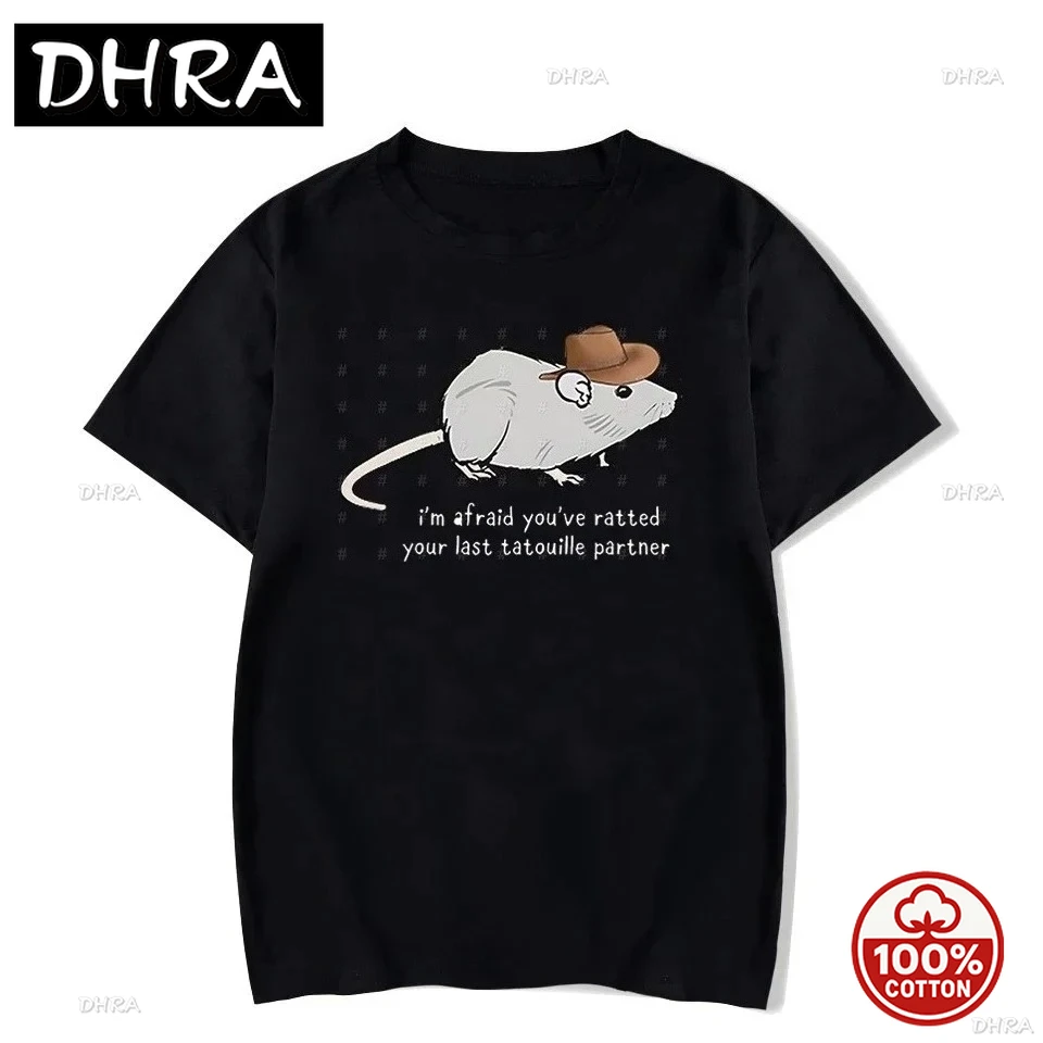 Летняя модная повседневная горячая распродажа, 100% хлопок, мужская футболка с рисунком крысы, повседневная одежда, футболка с коротким рукавом в японском стиле