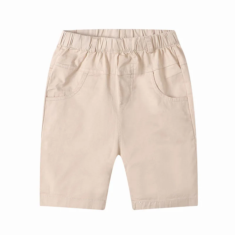 Summer Boys Shorts Solid Color Children\'s Cargo Pants Teenager School Capris Woven Baby Casual Pants Kids Trousers Clothing