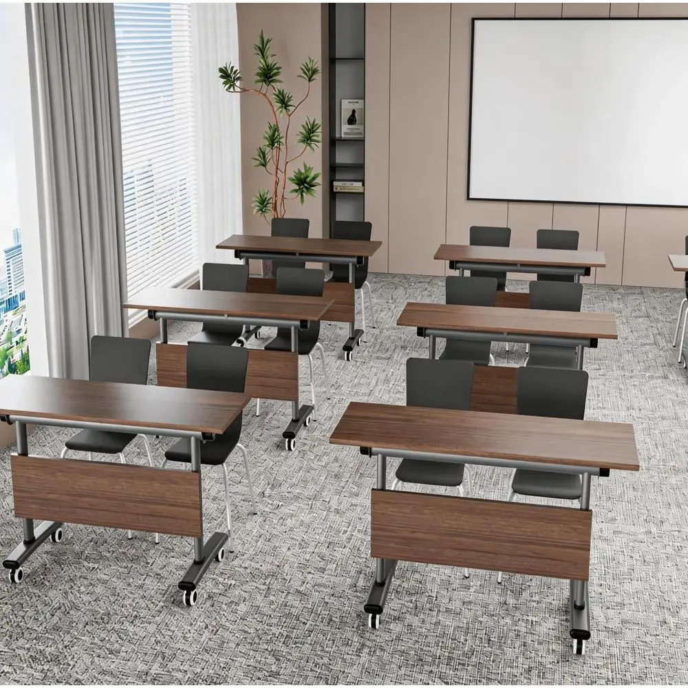 

Folding Training Table with Locking Casters, Mobile Desk for School Classroom, Library, Training Center CommercialGrade amp Spa