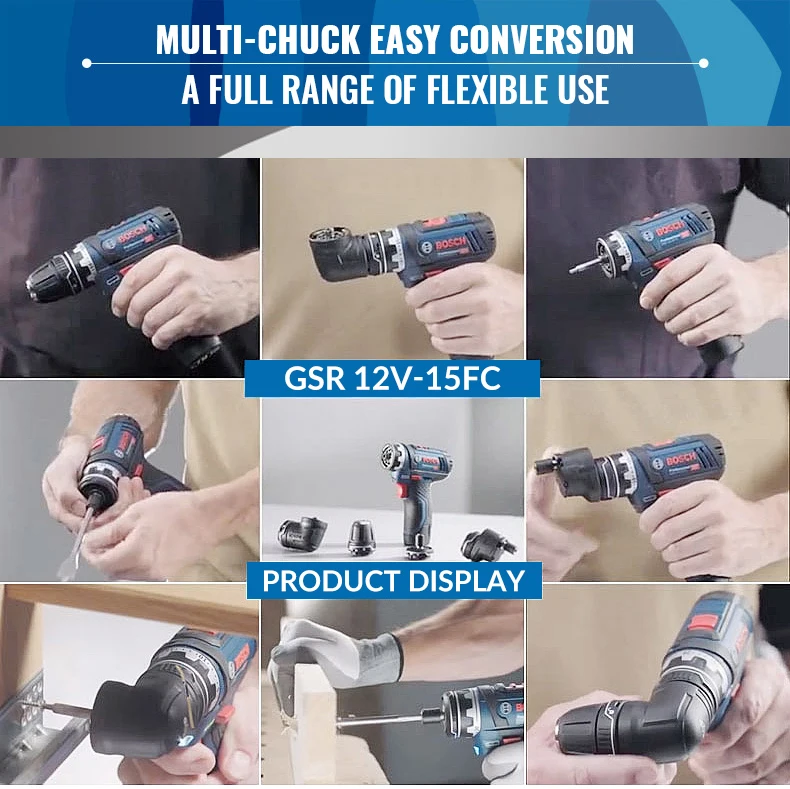 Bosch Cordless Drill Electric Screwdriver GSR 12V-15 FC Rechargeable Lithium Battery Hand Drill Driver Power 12V Bare Tools