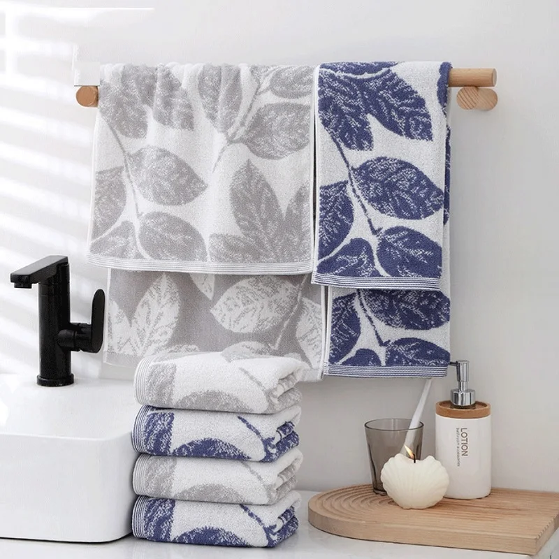 1/2/4pcs Leaf Face Towel Absorbent Skin-friendly Household Daily Use Adult Towel Face cotton Gtowel 35*75cm(13.78*29.53 inch)