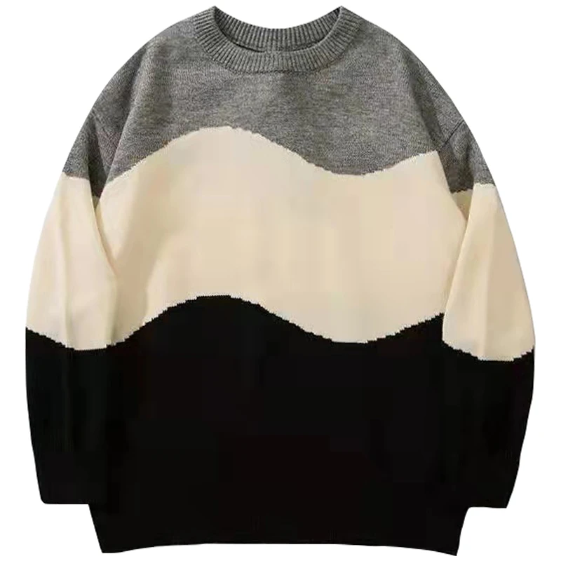 Sweter Perca Rajutan Pria 2022 Hip Hop Jepang Pakaian Jalanan Retro Antik Kasual Longgar Harajuku Sweter Pullover Besar