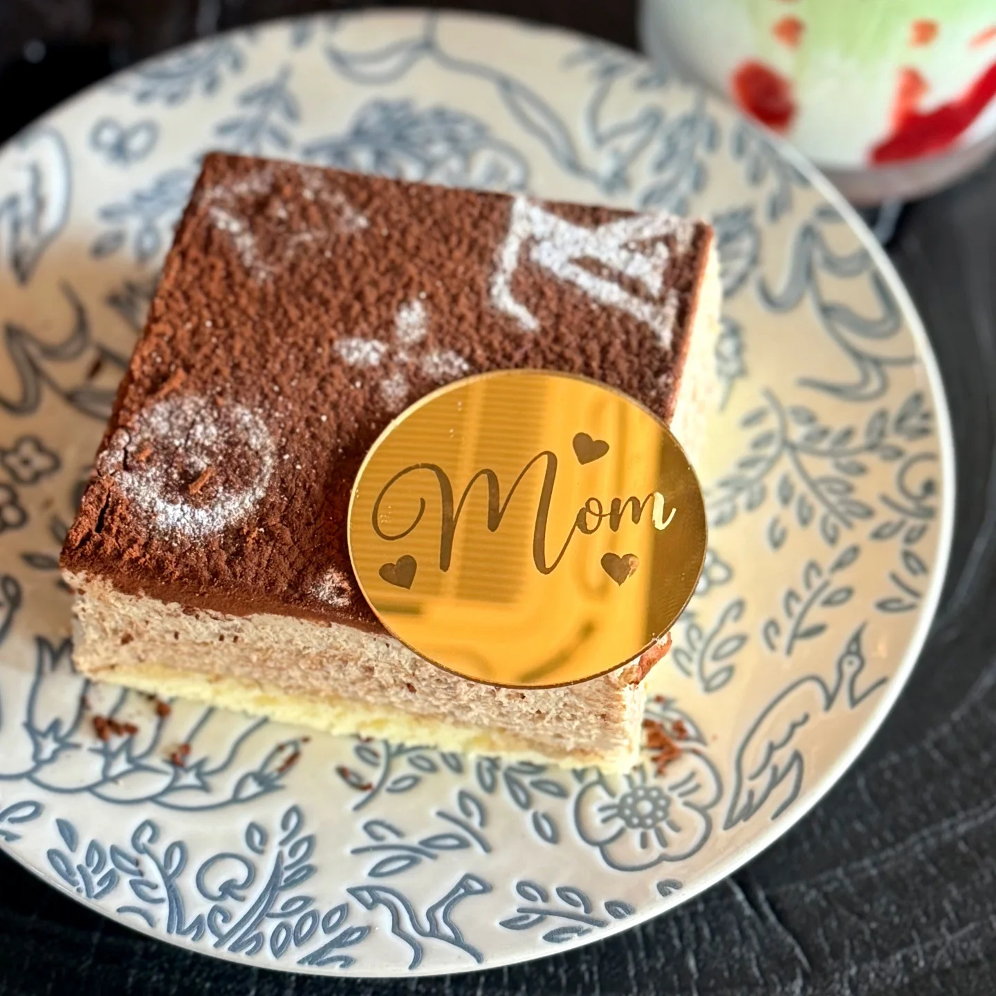 Mom Themed Cake Topper  Mother'S Day Cake Topper Cupcake Topper Shiny Golden Mirror Decoration For Cupcakes Family Bakery