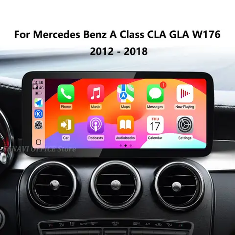 안드로이드 16 내비게이션 GPS 카 라디오 멀티미디어 플레이어 메르세데스 벤츠 A 클래스 CLA GLA W176 2012 - 2018 QLED 터치 스크린 4G BT