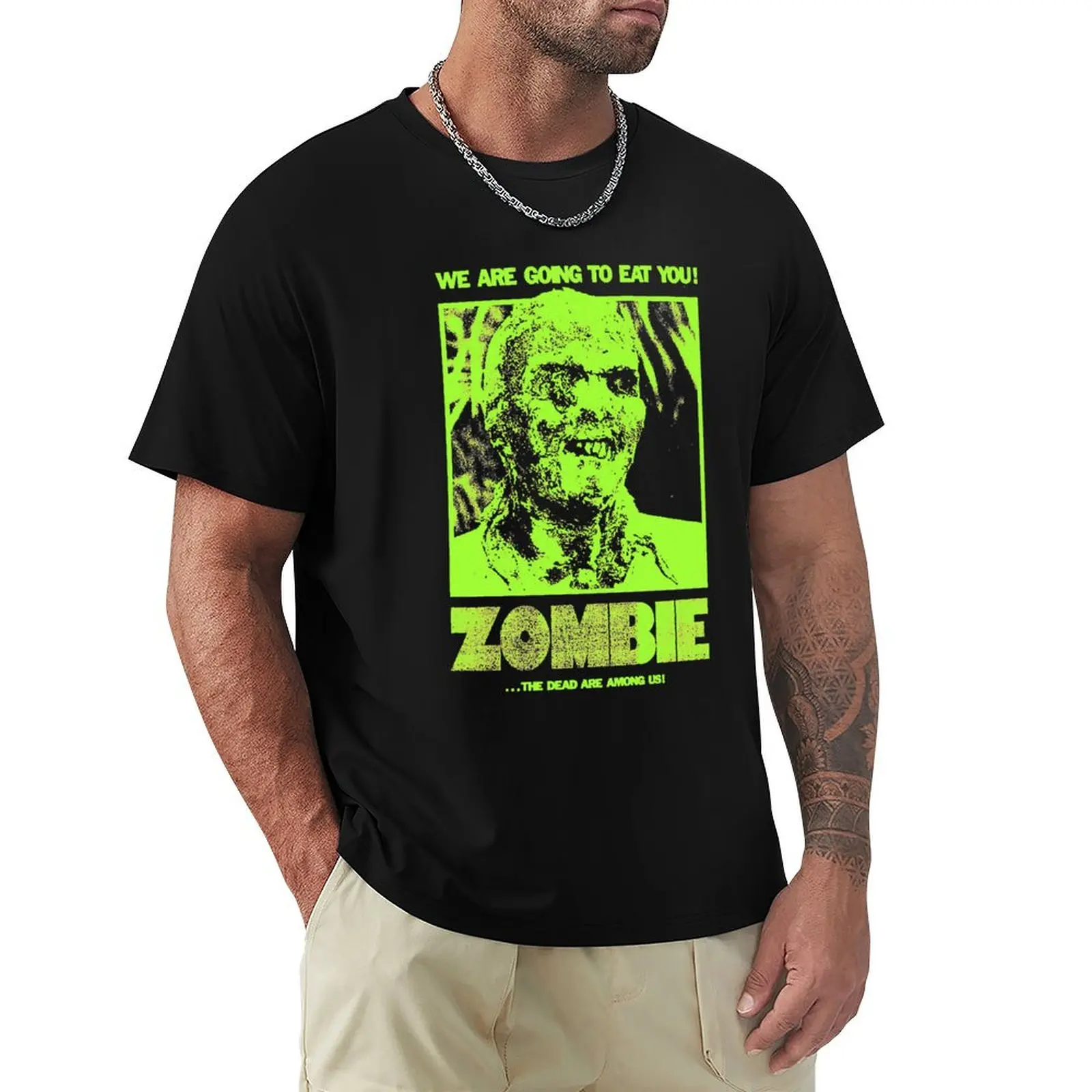

Movie lucio fulci zombie ZOMBI poster horror film T-Shirt Sports Casual Breathable Tee Shirt