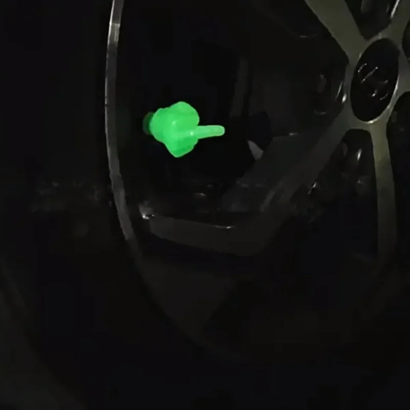 4Pcs Hand Shape Luminous Tire Valve Caps, Rubber Press-on Wheel Dust Caps