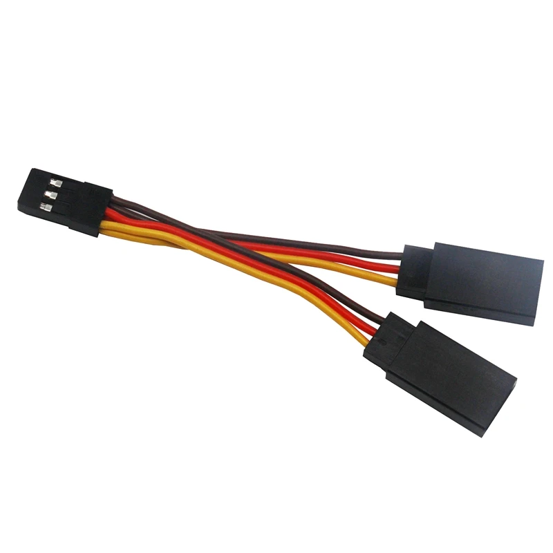 5 Pcs JR/Futaba Style Servo 1 To 2 Y Harness Leads Splitter Cable Male To Female Extension Lead Wire For RC Models 7Cm