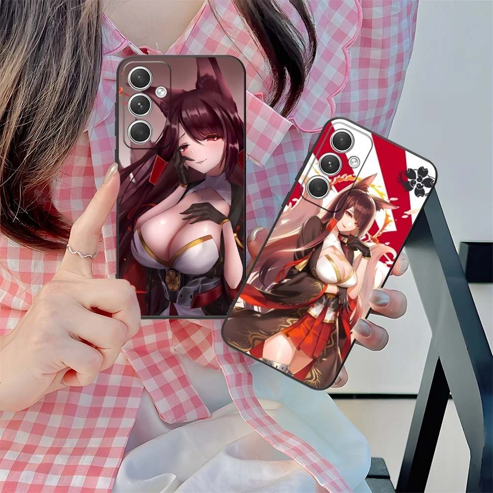 Azur Lane Akagi Mobile Cell Phone Case for Samsung M55 35 15 54 34 14 33 23 13 42 32 22 F55 23 12 5G Black Phone Cover Shell