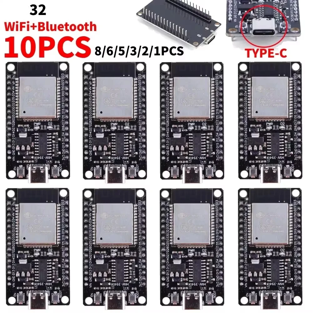 1-10pcs 32D Development Board WiFi+Bluetooth-compatible TYPE-C 30Pin Nodemcu Development Module