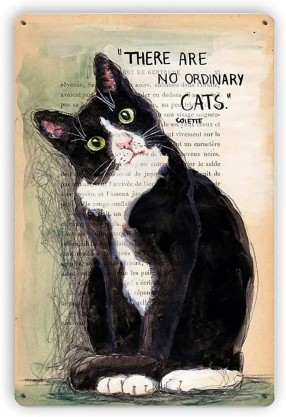 Ovonetune No Ordinary Cat Vintage Metal Tin Signs, Retro Art Tin Sign Decorations Plaque fo Bars Club Cafe Home Kitchen