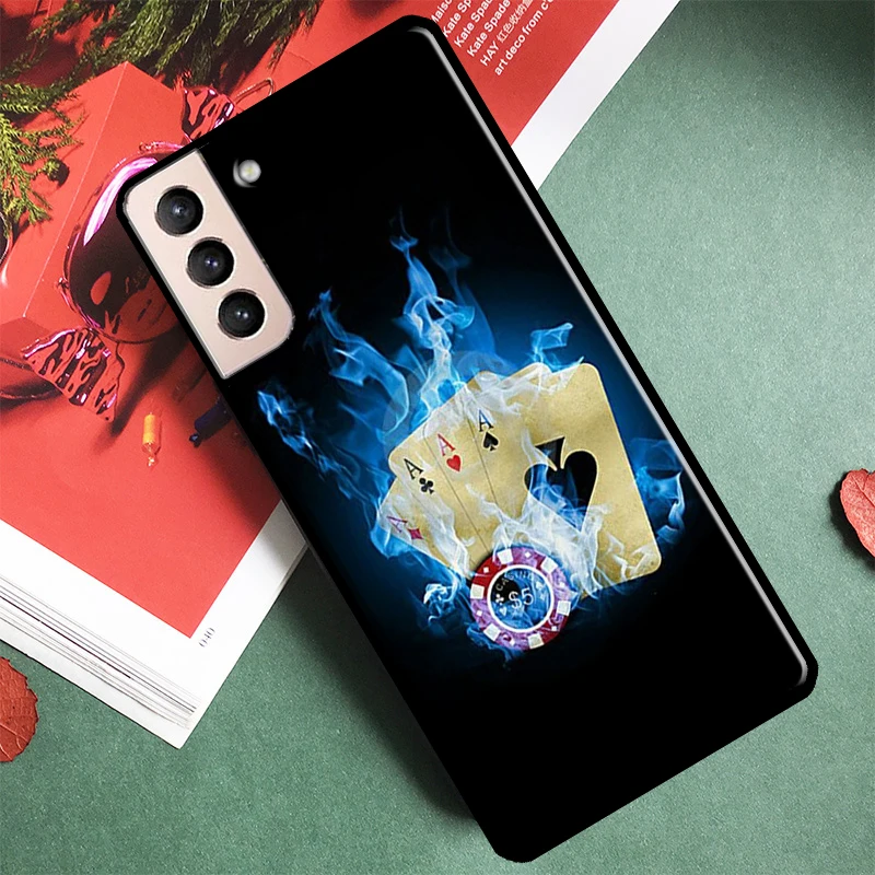 Dices Poker Casino Silicone Case For Samsung Galaxy S20 FE S8 S9 S10 S21 Plus Note 20 Ultra S22 S23 Ultra Cover