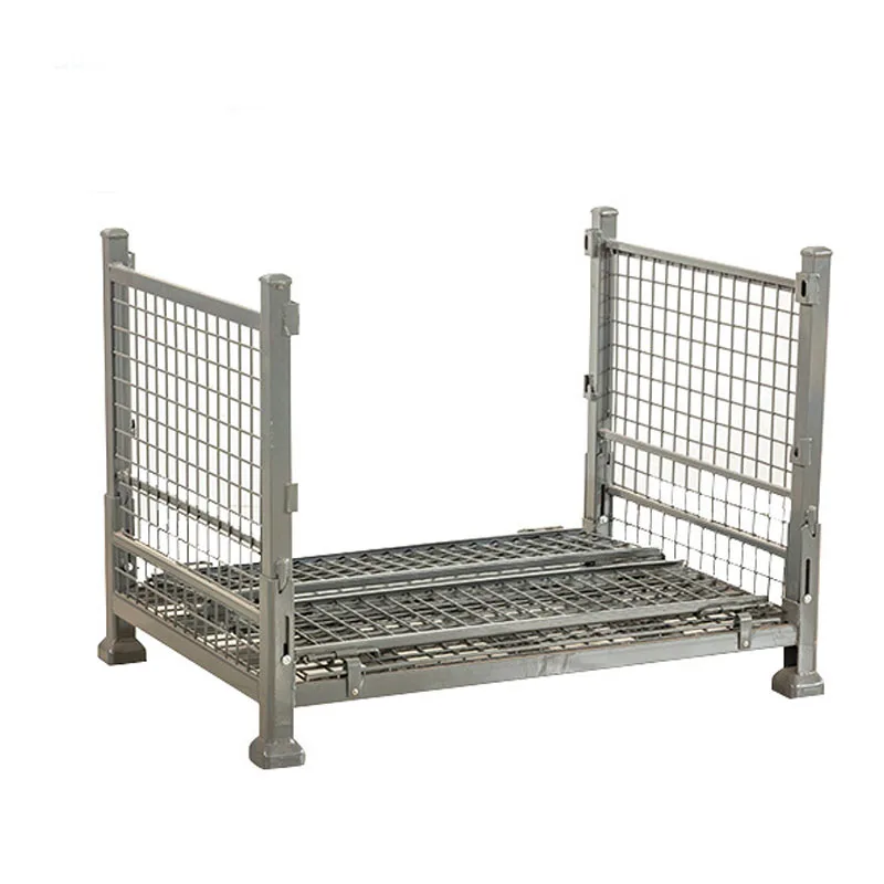 Stackable Collapsible Steel Pallet Box Storage Cage 500-2000kg Load Industrial Customized Warehouse Powder Coating Heavy Duty