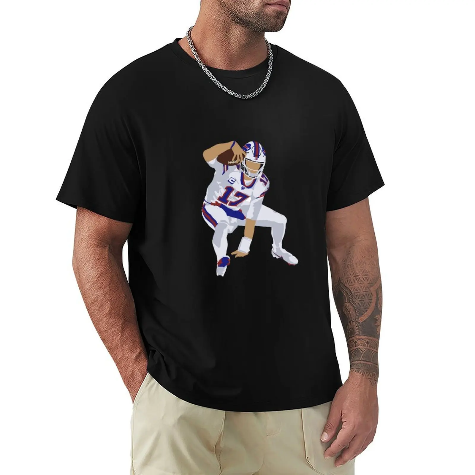 

Josh Allen Leap (Large) Sticker T-Shirt Blouse blacks mens t shirts casual stylish