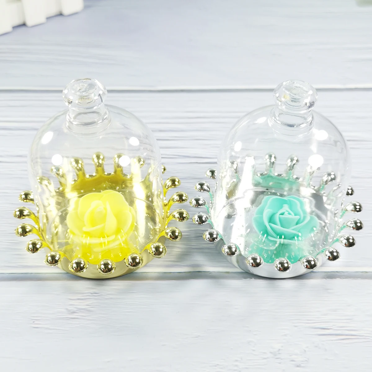 

12pcs Cake Server Set Portable Transparent Dome With Golden Base Multifunctional Dessert Stand For Party Wedding Birthday Gift