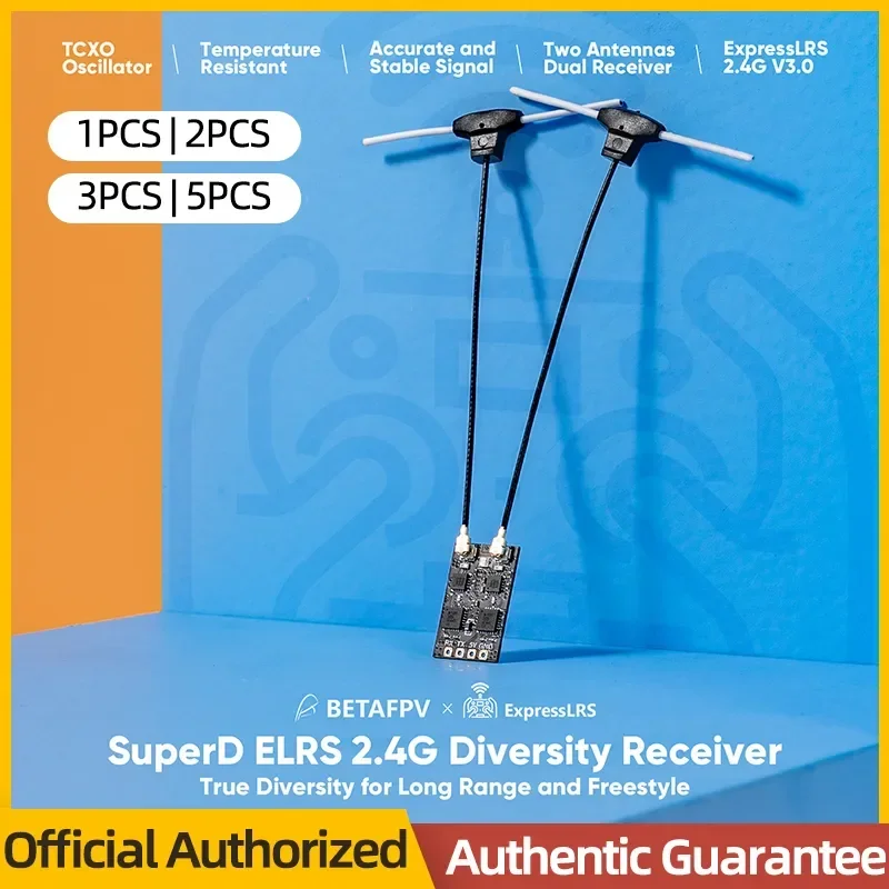 1PCS/2PCS BETAFPV SuperD ELRS 2,4G Diversity Empfänger ExprssLRS RX 2T Antennen TCXO IN Für RC FPV Long Range/Freestyle Drone Neue