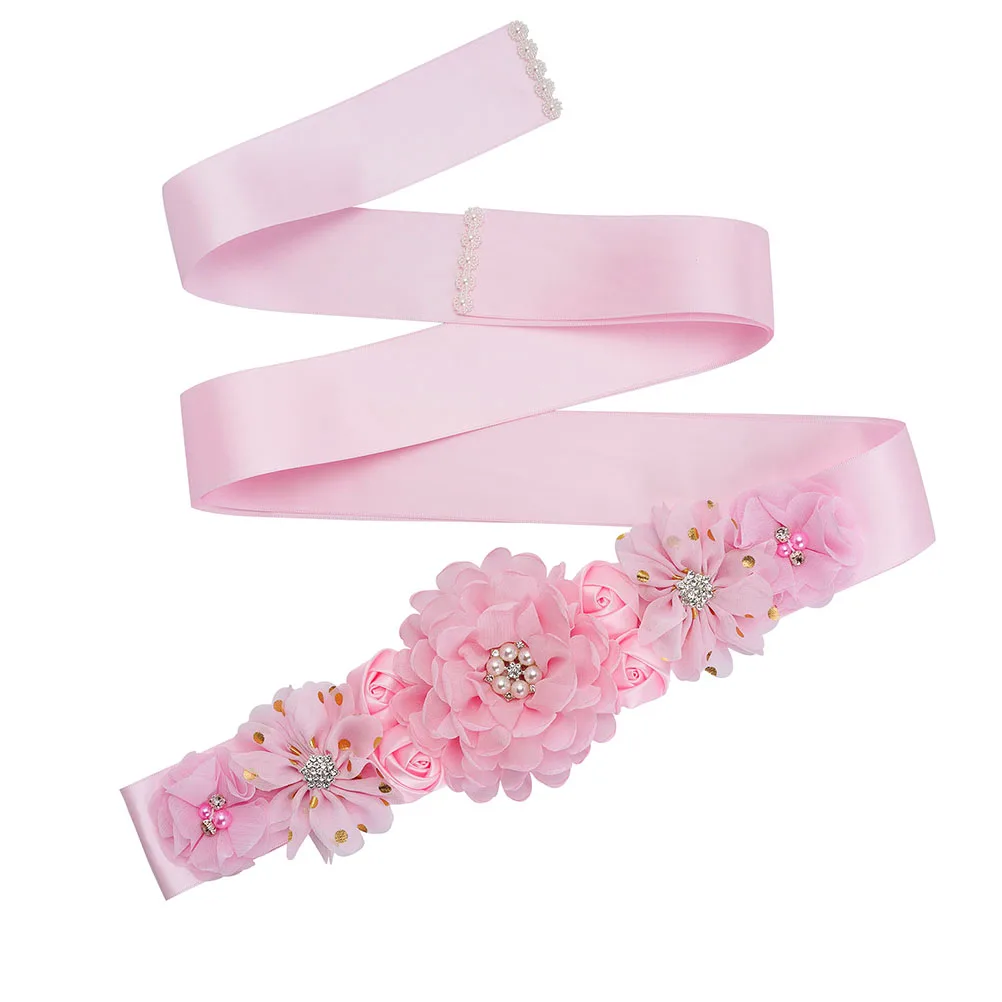 

Rose Belt for Dresses Woman Fancy Tassel Women Waist Ribbon Ladies Waistband Belts Miss Elegant Flower