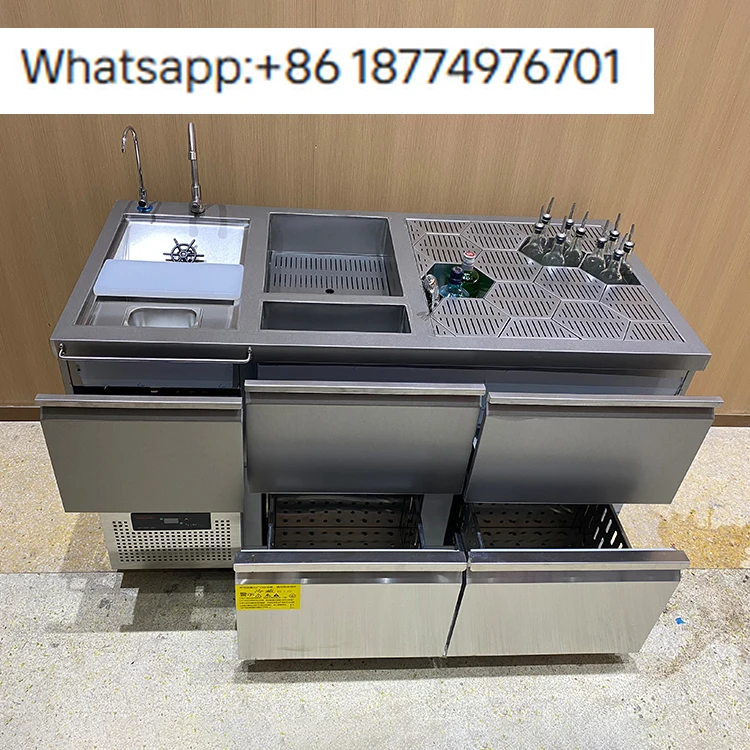 

Commercial Stainless Steel Thickened Bartender Counter bar Workstation Suitable for Restaurant/outdoor Bartending Table