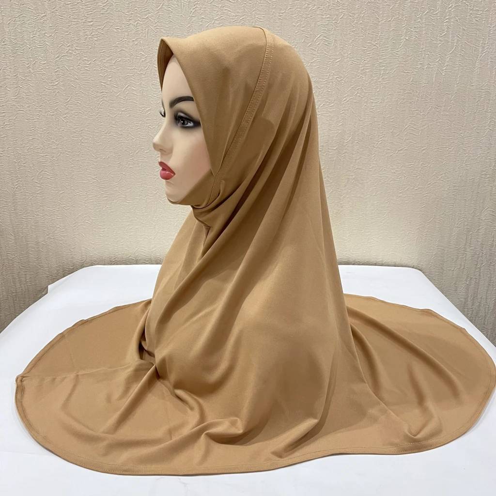 H124 Erwachsene, hochwertiger, großer muslimischer Hijab-Schal mit Kinnteil, islamisches Kopftuch, Hüte, Armia, zum Anziehen, Kopfbedeckung, Turban-Kappen – Detail 9
