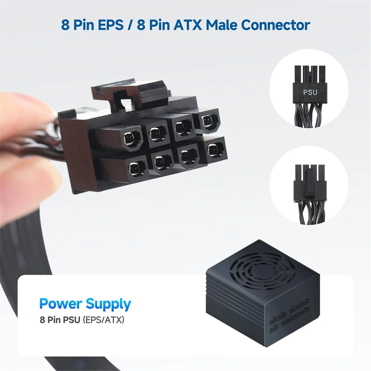 BISMZ 8 Pin GPU สายไฟ, 8 Pin PSU ชาย 6 + 2 Pin PCIe ชาย, กราฟิกการ์ดสายไฟสําหรับ Corsair RMi RMX CS-M