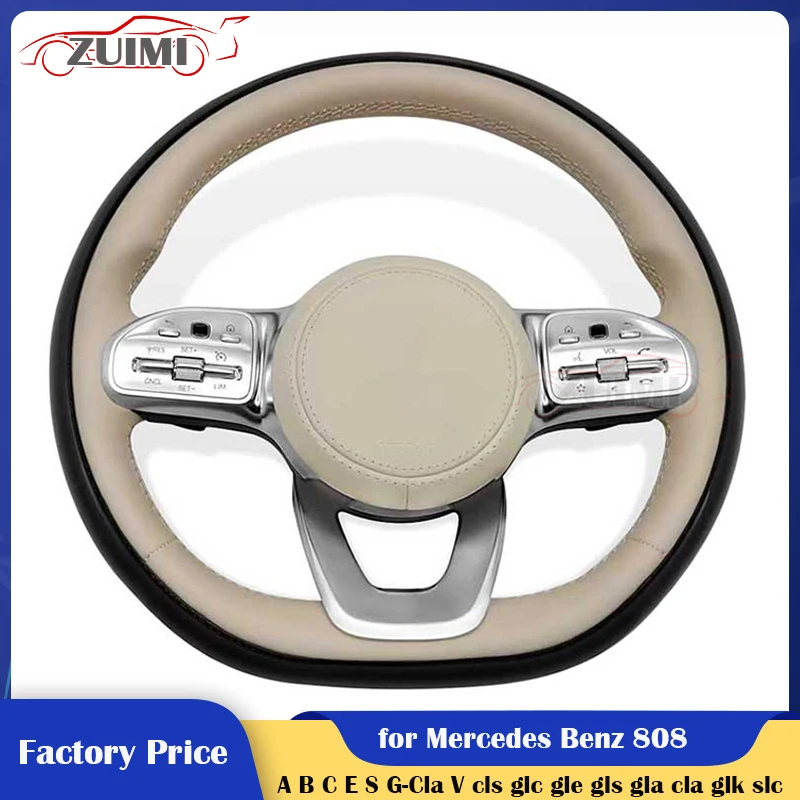 

Full Leather Car Steering Wheel for Mercedes Benz 808 Old All Series A/B/C/E/S/G/V Class cls glc gle gls gla cla glk slc